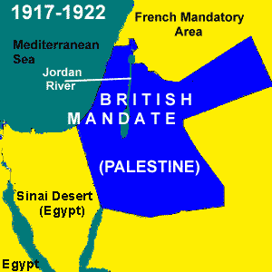 карта подмандатной Палестины